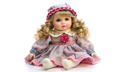 Porcelain Doll in Pink Dress