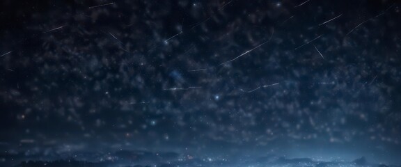 Dark blue night sky with glittering stars and constellations in bokeh effect ,  glittering lights ,  celestial scene,  starry sky