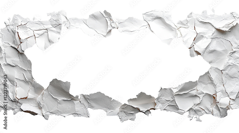Aufkleber ripped paper frame: a distressed, ripped paper frame with a blank center, perfect for adding your ow