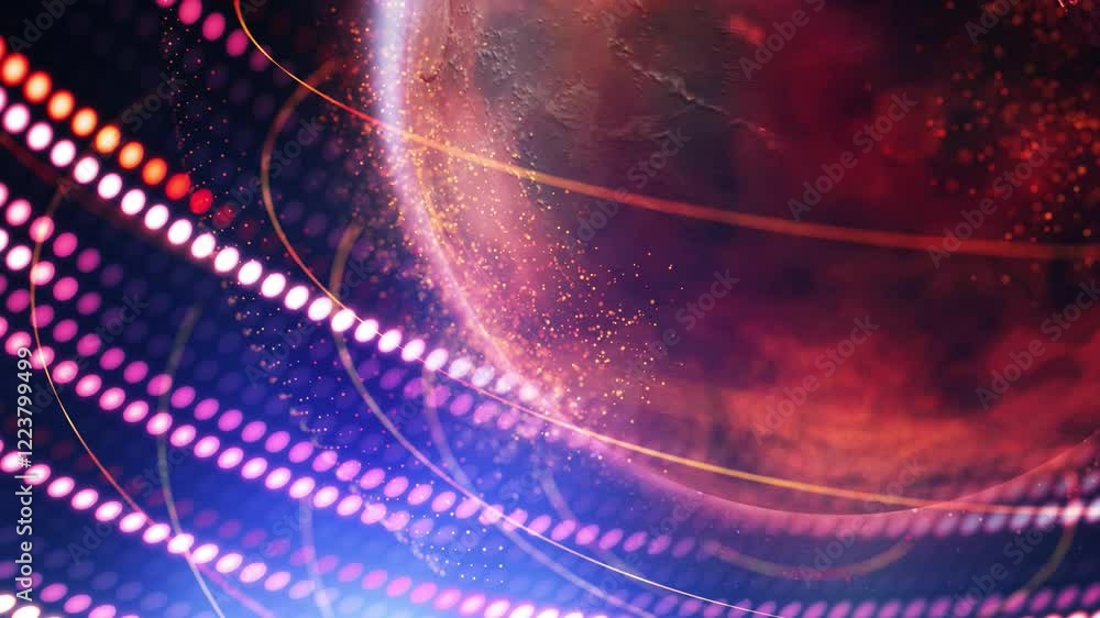 Poster abstract image of the modern information environment of the planet