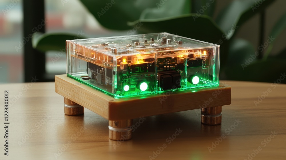 Poster a servo motor controller board with clear connections and diagnostic lights.