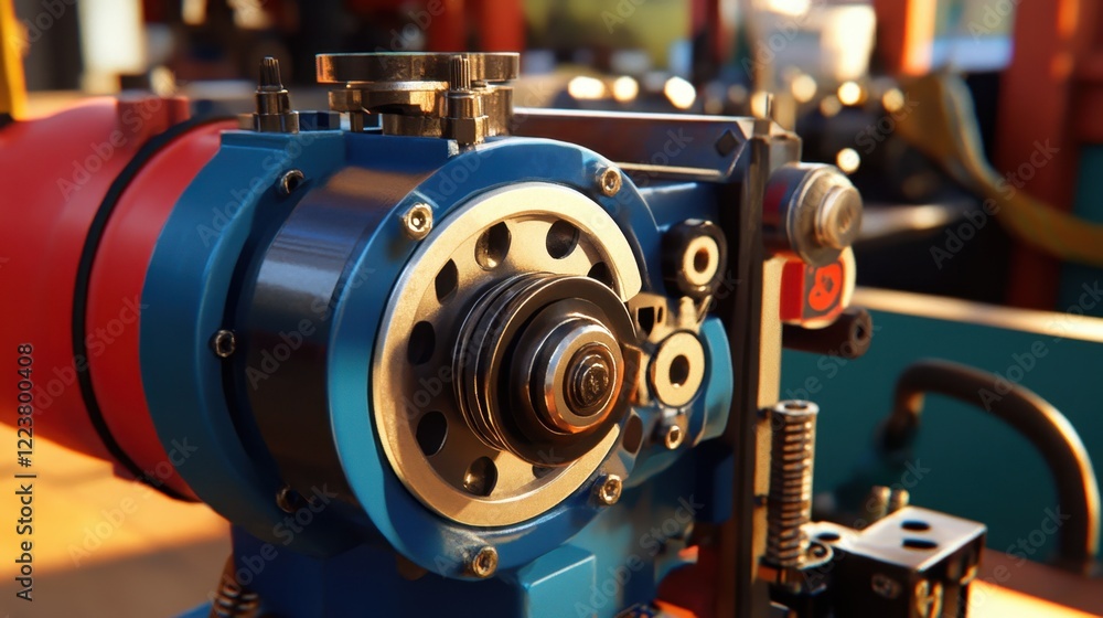 Poster a servo motor powering a precision rotary mechanism with visible moving parts.