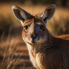 Obraz premium A majestic male kangaroo with a strong with muscular build