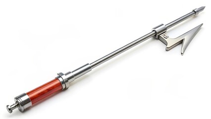 Metal Spearfishing Tool with Red Handle