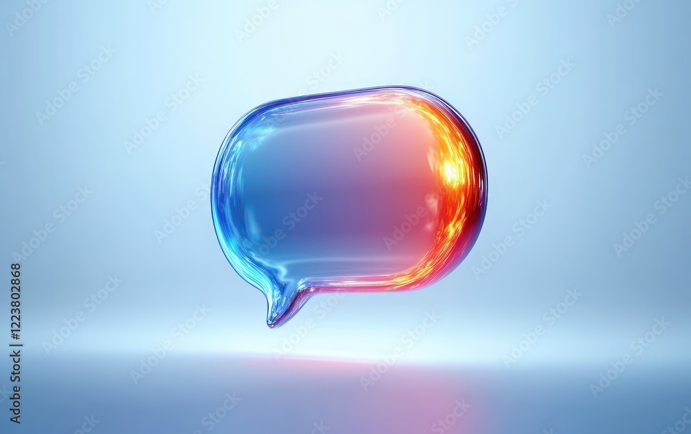 Poster transparent speech bubble icon for communication and messaging
