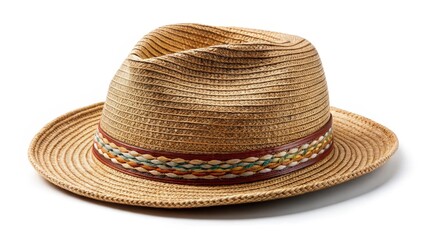 Straw Hat with Leather Band