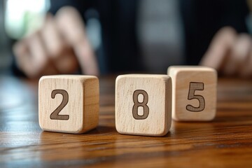 Wooden Blocks Representing Gender Equality in Modern Workspace