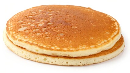 Two Pancakes Stacked on White Background