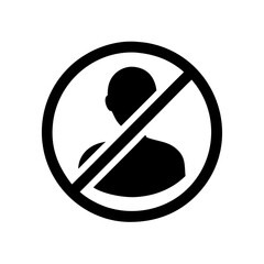 a  silhouette of a person is enclosed in a circle with a diagonal line striking through it, symbolizing blocked user