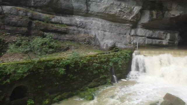 Source de la Loue, spring of river Loue, Ouhans, Doubs, Franche-Comte, France