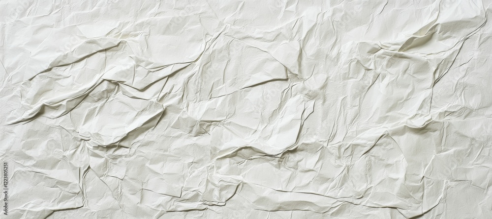 Poster Crumpled paper texture provides a blank canvas, forming an abstract pattern of wrinkles and folds, creating a textured backdrop ideal for design projects