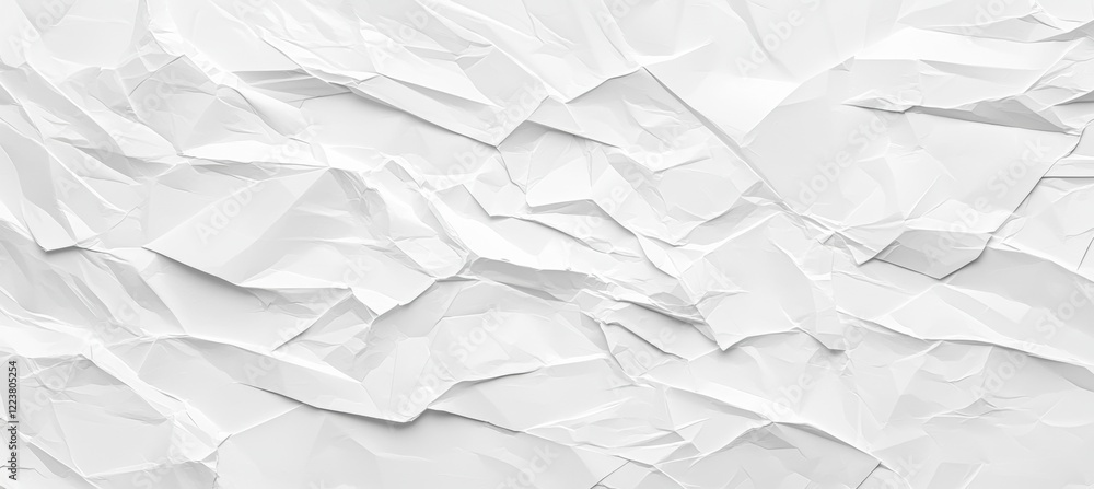 Aufkleber crumpled white paper creates an abstract textured background, providing a blank canvas for creative 