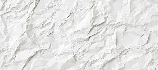 Obraz premium Crumpled white paper creates an abstract textured background, offering a unique and versatile visual element for various design applications