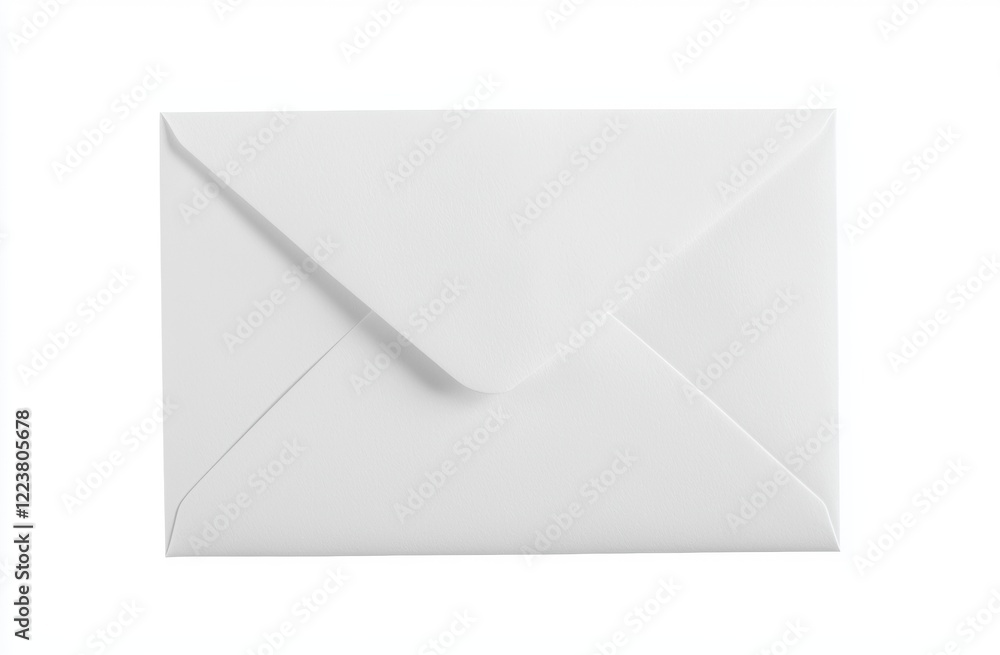 Poster closed white envelope isolated on white background representing sending and receiving communication,