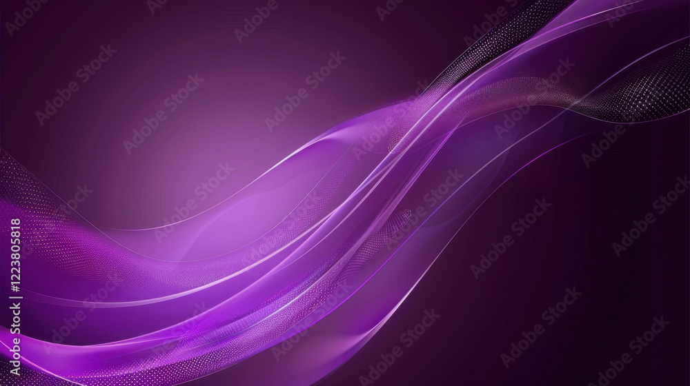 Poster Elegant purple waves create smooth, flowing background with modern touch. design features soft gradients and subtle textures, perfect for various creative projects