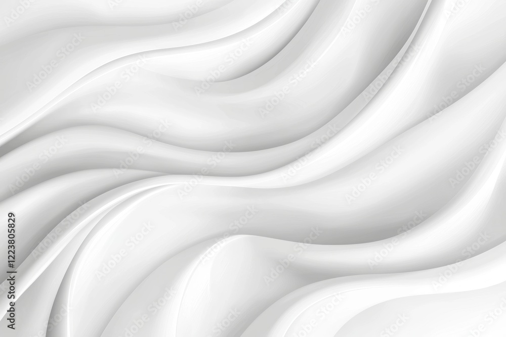Poster smooth white waves flowing gracefully, creating an abstract and elegant design that enhances backgro