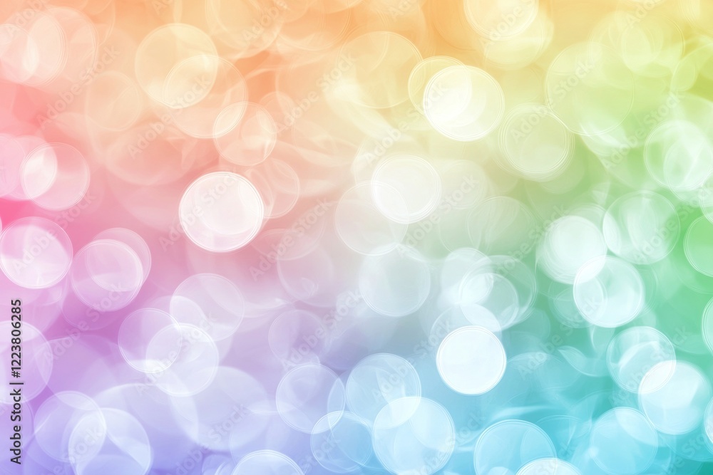 Poster soft pastel colors blending seamlessly in a bokeh background, creating a dreamy and ethereal atmosph