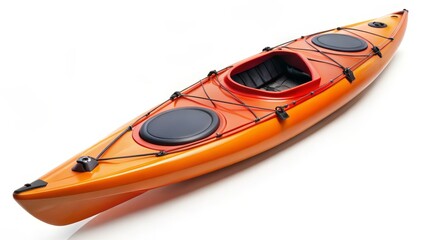 Orange Kayak on White Background