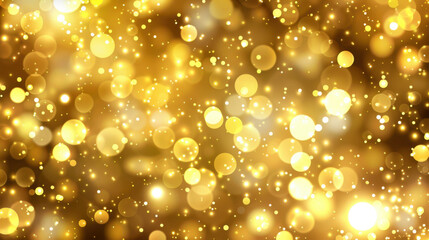 Golden bokeh background with shimmering lights creating festive atmosphere. Perfect for celebrations and special occasions