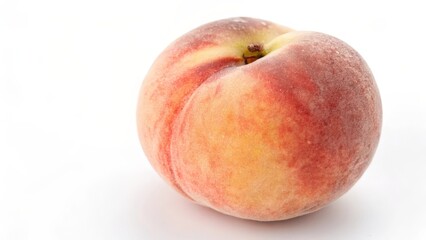 Single Peach on White Background