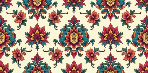 Floral Damask Seamless Pattern , elegant, floral