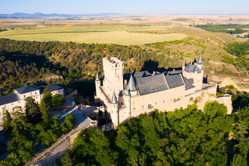 Obraz premium Aerial view of fortress Alcazar of Segovia. Spain