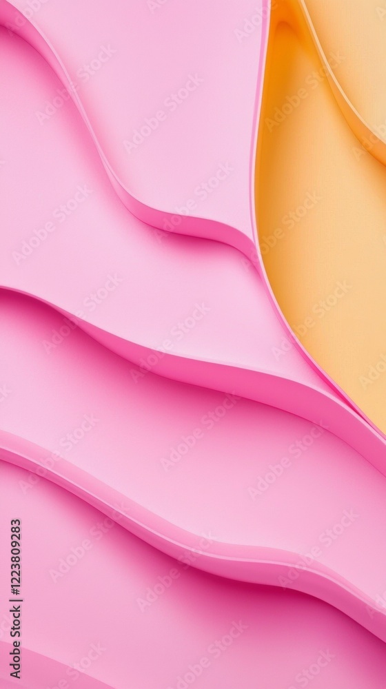 Aufkleber smooth, undulating waves of pink and orange create a captivating abstract composition, flowing seaml