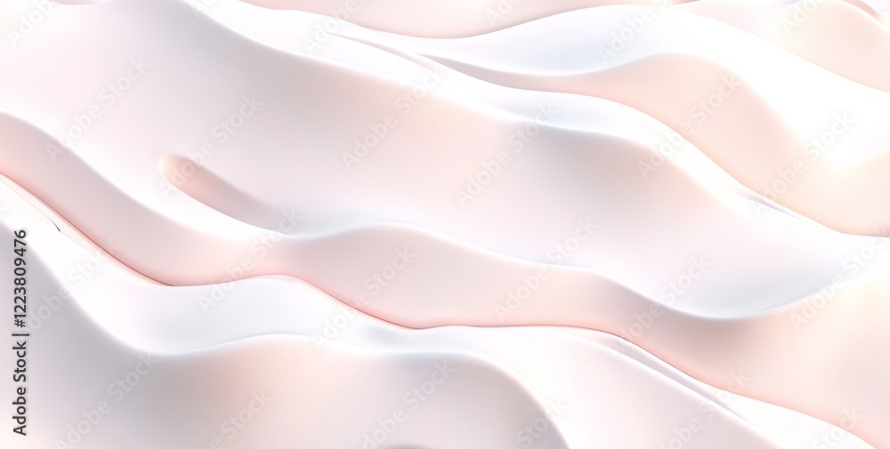 Poster abstract design featuring flowing, smooth waves in soft pastel hues. the seamless blend of colors cr