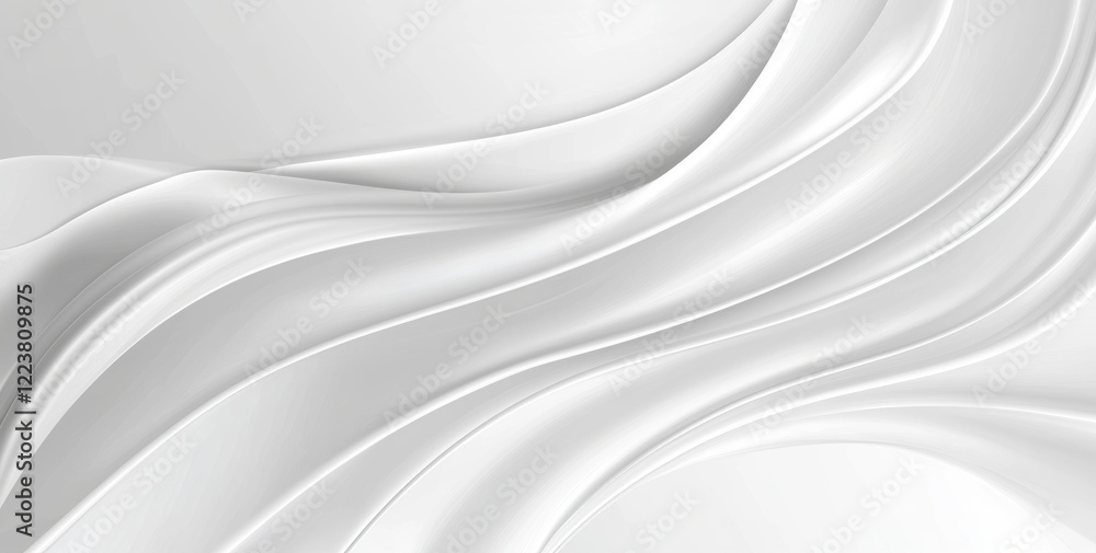 Poster flowing abstract white waves create a smooth and elegant minimalist background, offering a versatile