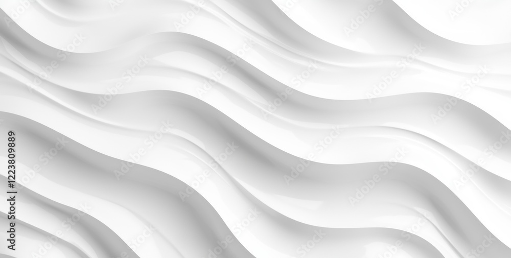 Poster smooth, undulating white lines flow across the frame, creating an abstract background with a sense o