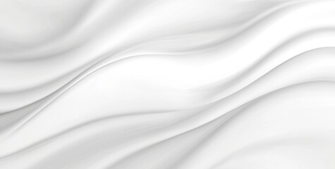 Obraz premium Smooth white satin fabric flowing and forming gentle waves creating an elegant and luxurious background, perfect for showcasing high-end products or conveying a sense of purity and sophistication