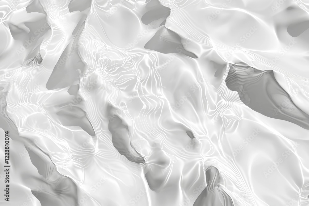 Poster white wavy patterns creating fluid abstract shapes and textures, offering a perfect backdrop for des