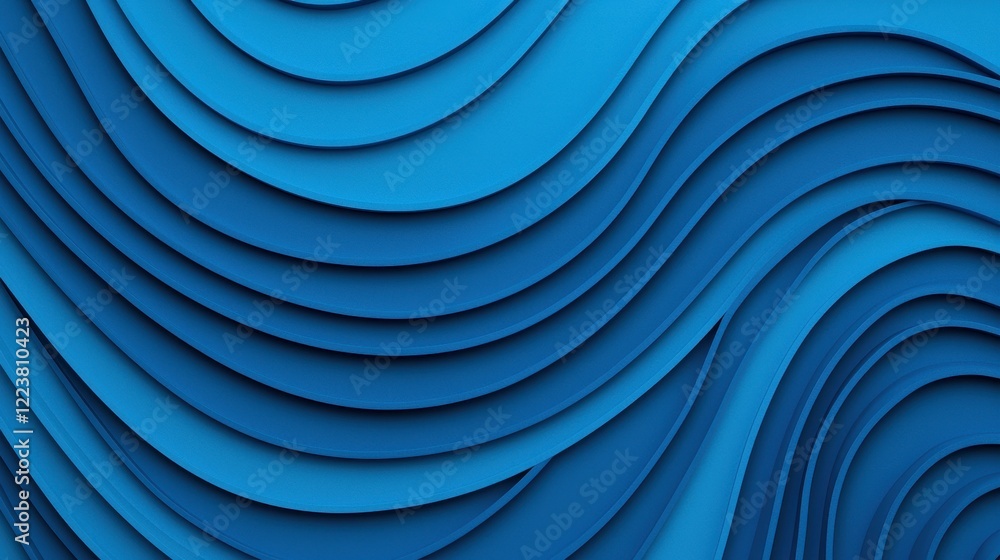 Aufkleber abstract blue waves pattern with layered curves and textures