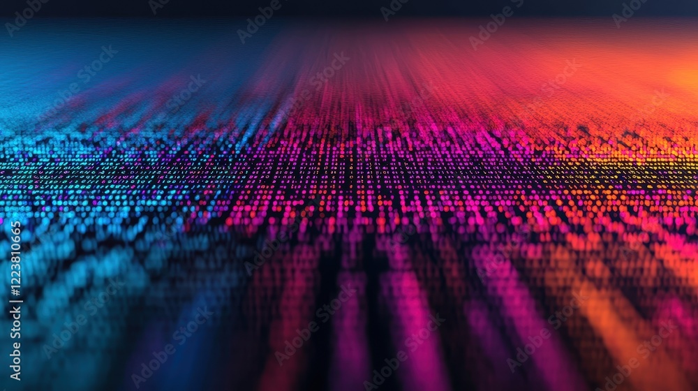 Poster abstract colorful digital background with bright dots and patterns