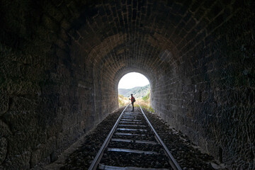 Train line and tunnel belonging to the current tunnel route between la Fregeneda and Barca D Alva.