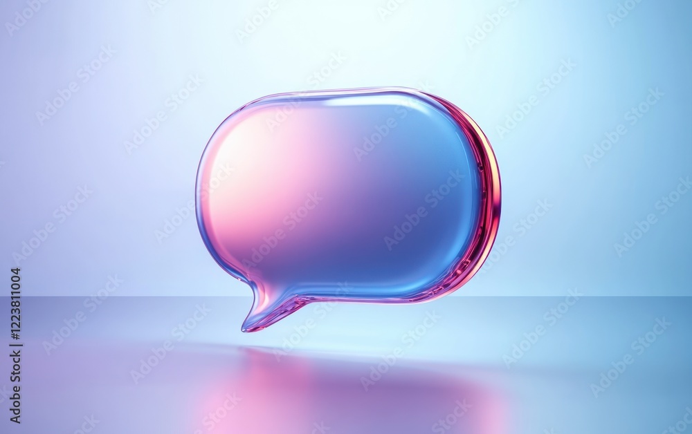 Poster transparent speech bubble icon for communication and messaging