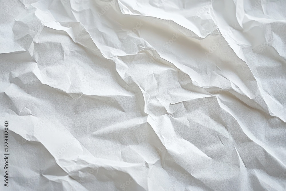 Poster crumpled white paper texture background minimalist design soft lighting abstract surface