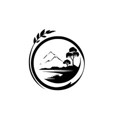 Obraz premium Serene Landscape: Majestic Mountains, Tranquil Lake, and Lush Greenery. A breathtaking view of nature's beauty, perfect for travel and nature lovers.