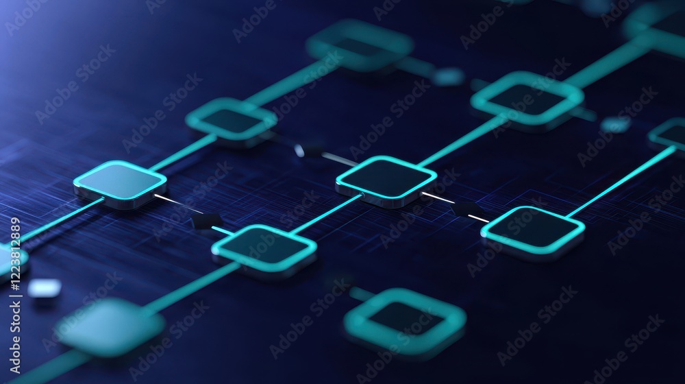Poster abstract digital network design with geometric shapes and lines