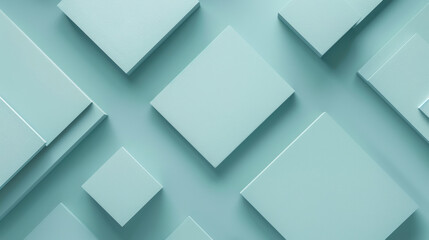 collection of mint green square and rectangular shapes arranged on light background, creating modern and minimalist aesthetic