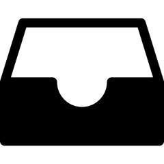 Tray glyph icon, flat style vector illustration