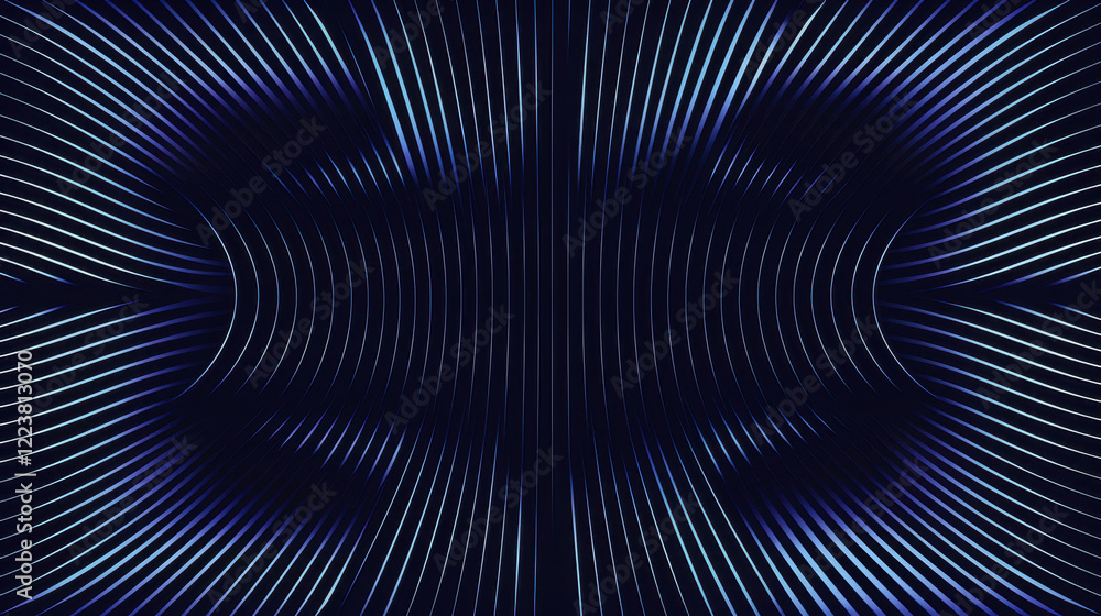 Poster abstract wavy lines create mesmerizing pattern on dark background, evoking sense of depth and moveme