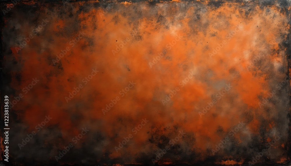 Poster rustic grunge texture background. dark brown, orange hues create aged look. distressed patterns offe