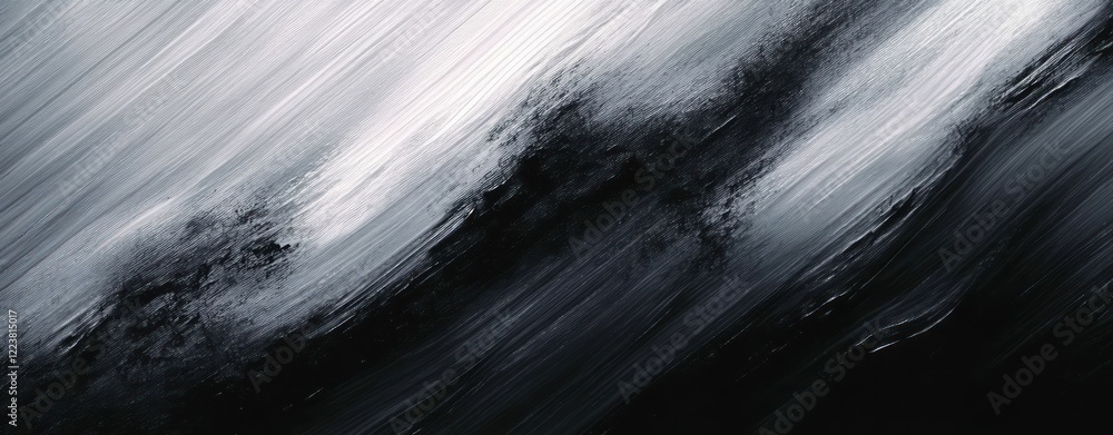 Poster dynamic monochrome abstract background with textured brush strokes in black and gray