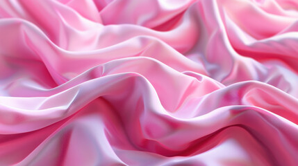 Obraz premium Soft pink satin fabric with elegant folds and waves, creating luxurious texture and feel. Ideal for fashion, interior design, or artistic backgrounds