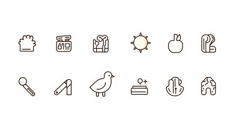 Naklejka premium Dental icons in editable stroke style for web design and graphic projects, minimal, vector illustration, pictogram