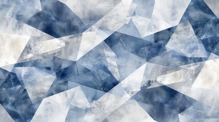 Abstract geometric pattern in shades of blue and white, creating modern and artistic design. This texture can be used for backgrounds, wallpapers, or creative projects