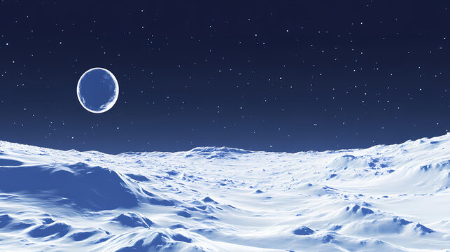 Blue and white atmosphere of earth against lunar horizon, sky, space. Lunar Horizon. Illustration