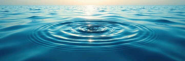 Calm Water with Circular Waves in Ocean , calm, sea, ocean