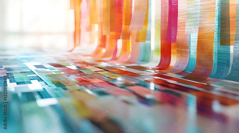 Poster colorful abstract design with layers of transparency